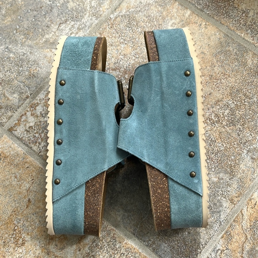 Free People x Intentionally Blank Rule Breaker Suede Platform Sandals Size 9 NIB - Picture 5 of 11